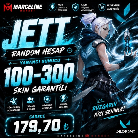 Valorant Jet 100-300 Skin Garantili Random Hesap 