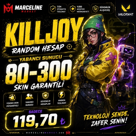 Valorant Killjoy 80-300 Skin Garantili Random Hesap 