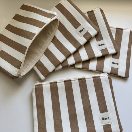 Kahve çizgiler clutch/organizer