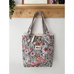 Yeşil bahar orta boy tote çift taraflı