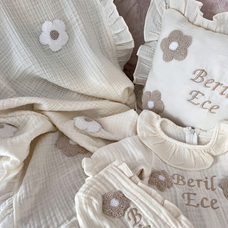 Bej papatya 3 lü set