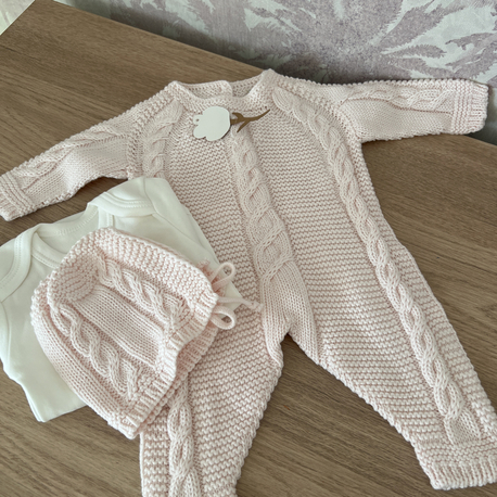 Pembe triko tulum set