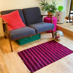 Handmade Striped Woolen Kilim Rug