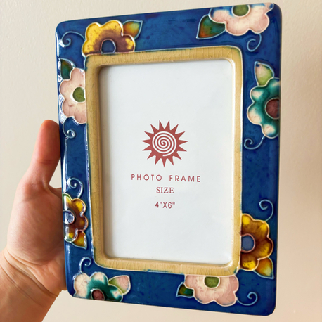 Floral Ceramic Photo Frame