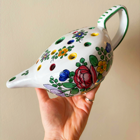 70’s Italian Hand Painted Ikebana Vase 