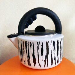 Vintage Zebra Enamel Kettle