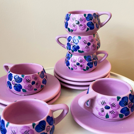 80’s Lilac Espresso Cups by Gorbon 