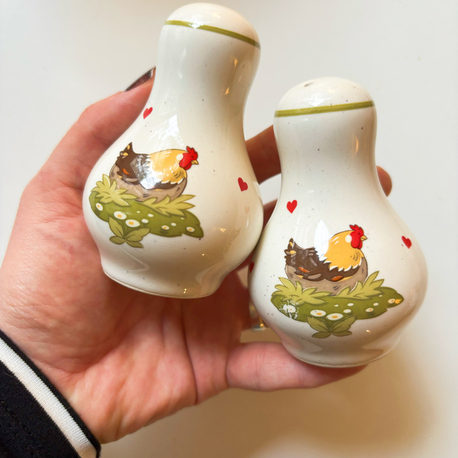 Vintage German Farmhouse Salt and Pepper Shakers 