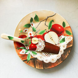Red Apples Cake Serving Plate 