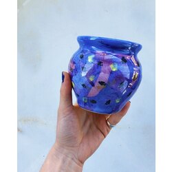 Purple Dotted Ceramic Vase