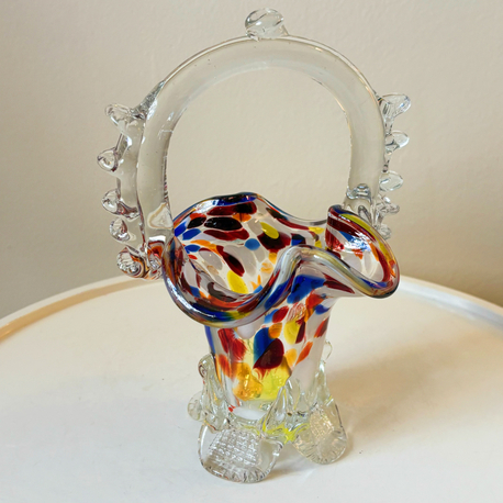 70’s Murano Rainbow Candy Bowl 