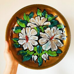 70’s Yugoslavian Handpainted Enamel Wall Plate
