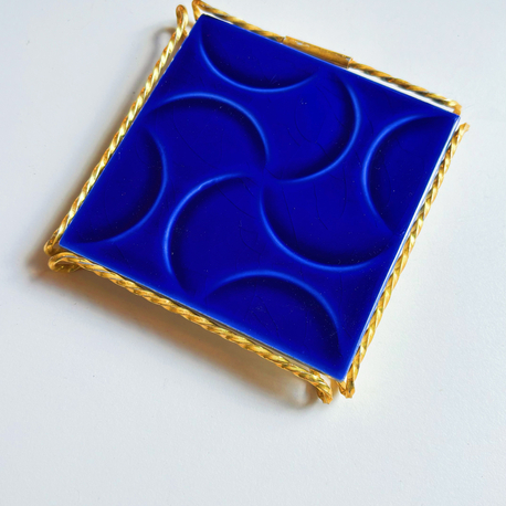 Cobalt Blue Handmade Ceramic German Coaster 