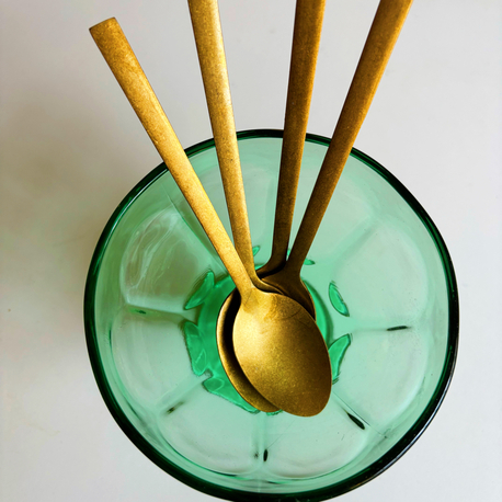 Vintage Brass Dessert Spoons 