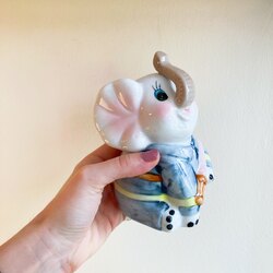 Baby Elephant Porcelain Penny Bank