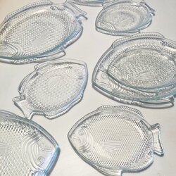 80’s Glass Fish Shaped Plates 