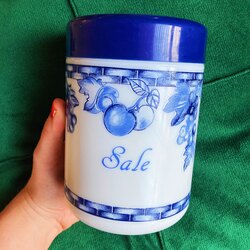 Vintage Opaline Salt Jar by Cerve Italy 