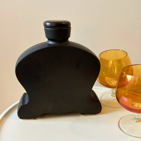 60’s German Art-Deco Black Liquor Bottle 