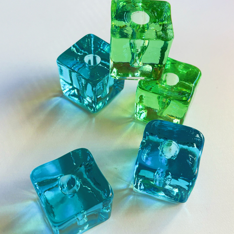Ice Cube Glass Candleholders 