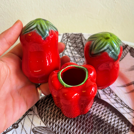 70’s German Red Pepper Salt and Pepper Shakers