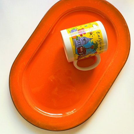 60’s German Burnt Orange Oval Plate 