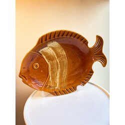 70’s Fish Shaped Handmade Terra Cota Plate