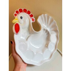 70’s Rooster Ceramic Snack Plate