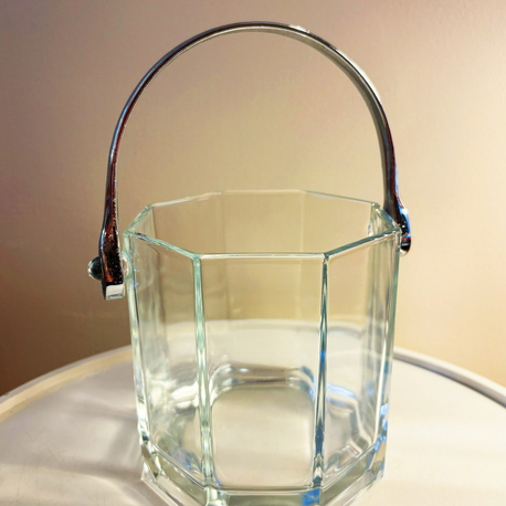 80’s Hexagon Glass Ice Bucket 
