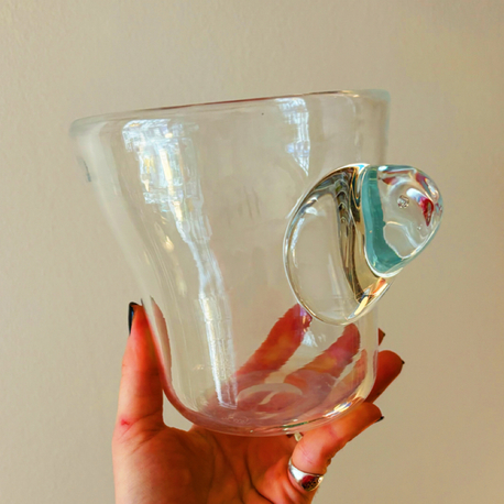 2005 Art Glass Handmade Funky Ice Bucket
