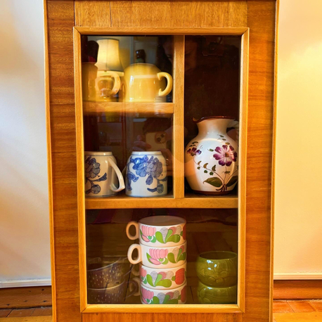 60’s Wood + Glass Display Cabinet