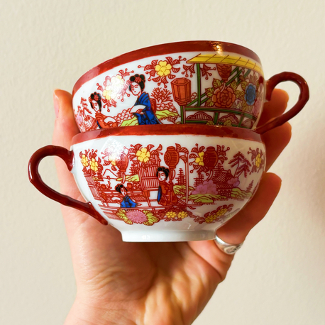 70’s Japanese Eggshell Porcelain Teacups 