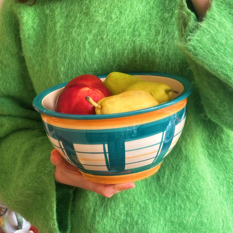 90’s Handmade Large Ceramic Fruit Bowl