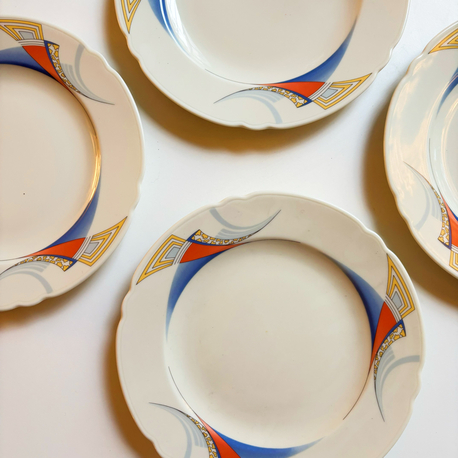 80’s German Bavarian Porcelain Art-Deco Plates 