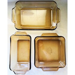 80’s American Anchor Hocking Amber Glass Baking Dishes