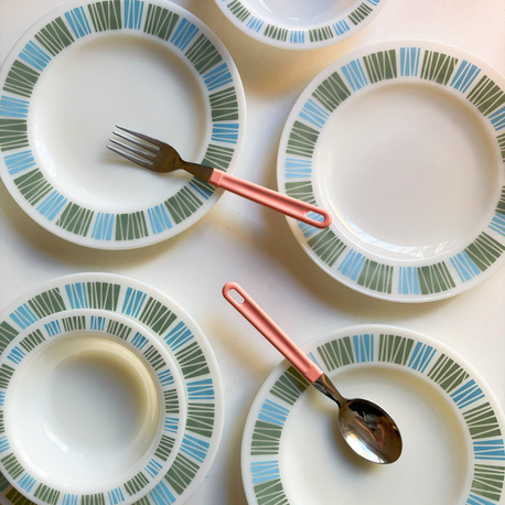 60’s English Opaline Matchmaker Plates 
