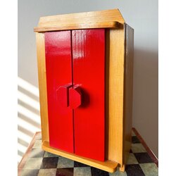1950’s Handmade Solid Wood Doll House Wardrobe