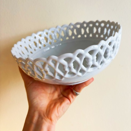 80’s White Porcelain Lace Bowl 