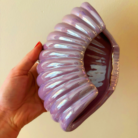 80’s Iridescent Purple Seashell Ashtray