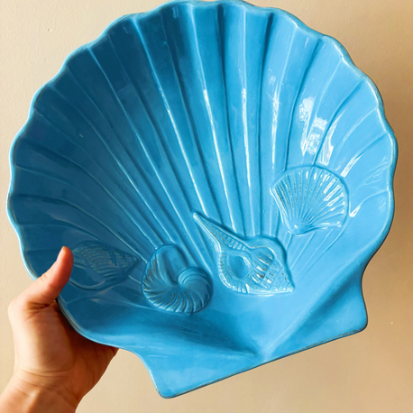 Blue Seashell Ceramic Bowl