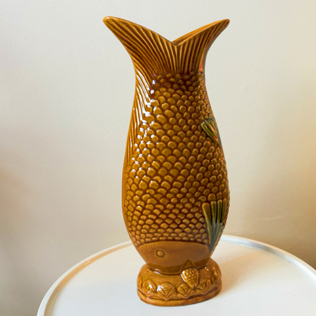 70’s Ceramic Fish Vase 
