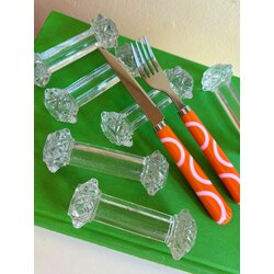 60’s Crystal Fork + Knife Rests