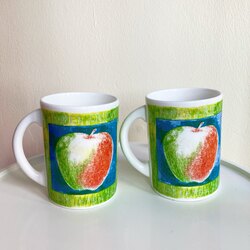 English Apple Porcelain Mugs