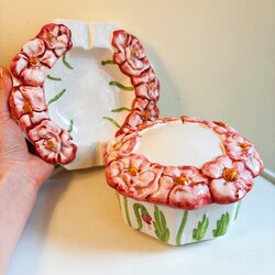 Handmade Floral Ashtray