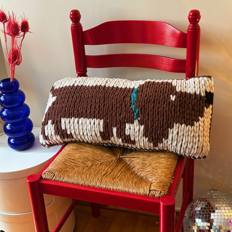 Hand-Knitted Sausage Dog Cushion
