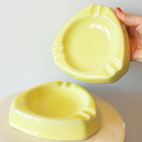 80’s Butter Yellow Ceramic Ashtray