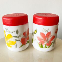 80’s Italian Opaline Salt and Pepper Shakers 