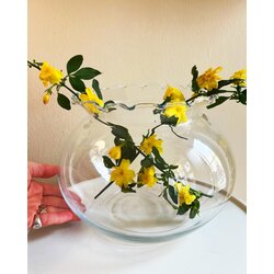 70’s Hand Blown Thin Glass Ruffle Vase