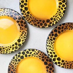 90’s Leopard Ceramic Plates by Haldun