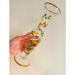 70’s Hand Painted Floral Bud Vase