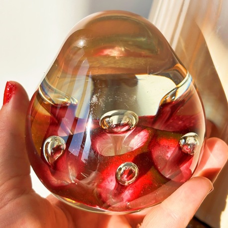Italian Handmade Murano Glass Pink Paperweight